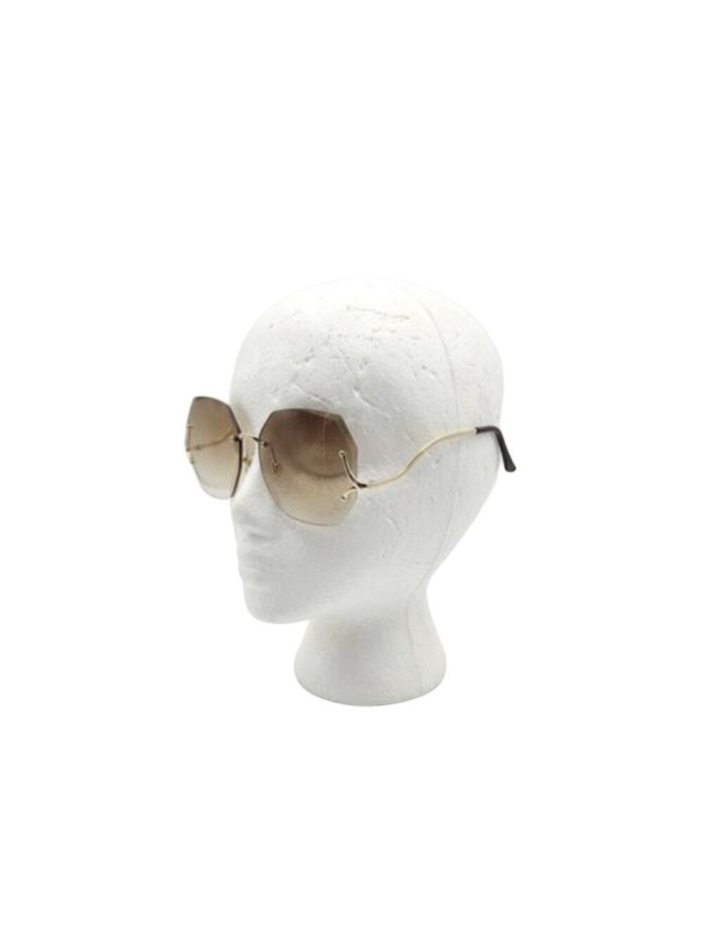New Jackie O Sunglasses Brown Sunnies Gold Oversized Rimless Butterfly Gradient - Picture 2 of 9